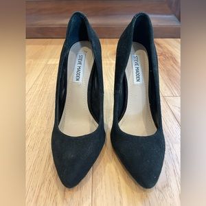 Steve Madden “Intrude” Black Suede Stilettos